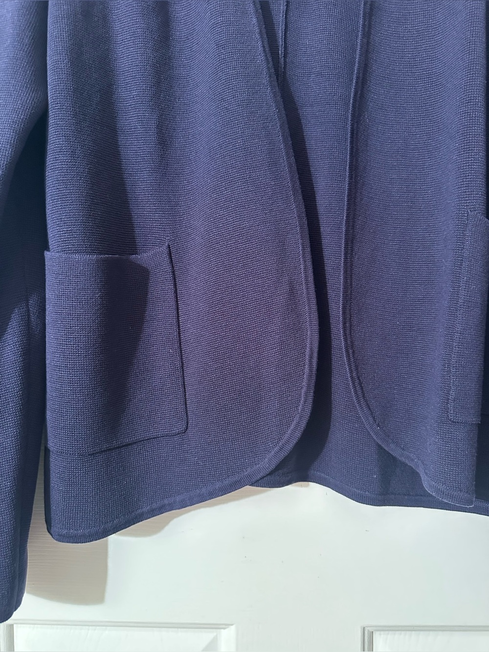 EILEEN FISHER Lrg Old Money Quiet Luxury Blue Oval Jacket Silk Organic Cotton - Picture 10 of 16